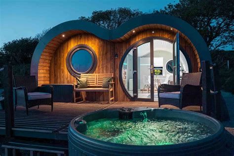 Luxury glamping pod in Wales with private hot tub