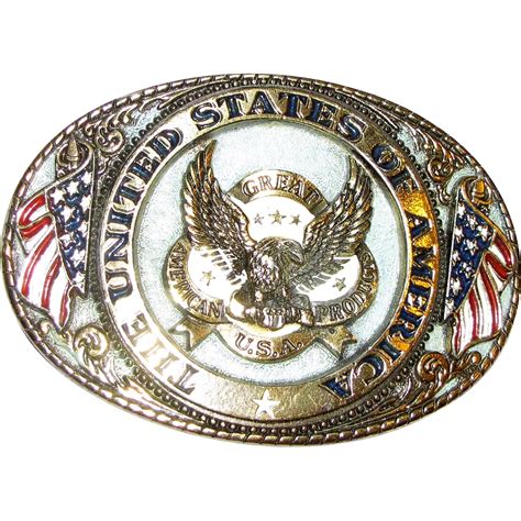 Vintage Brass Belt Buckle "Great American Products USA" & "The United from faywrayantiques on ...