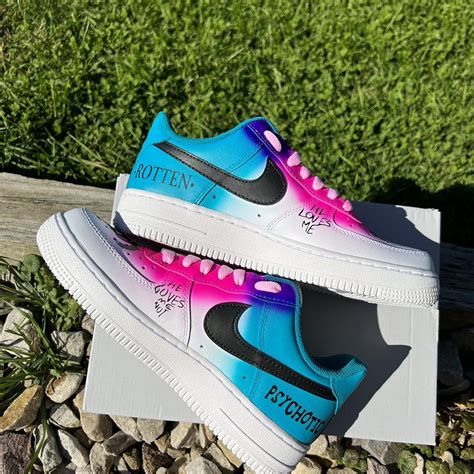 Custom painted Nike Air Force 1’s with a Harley... - Depop