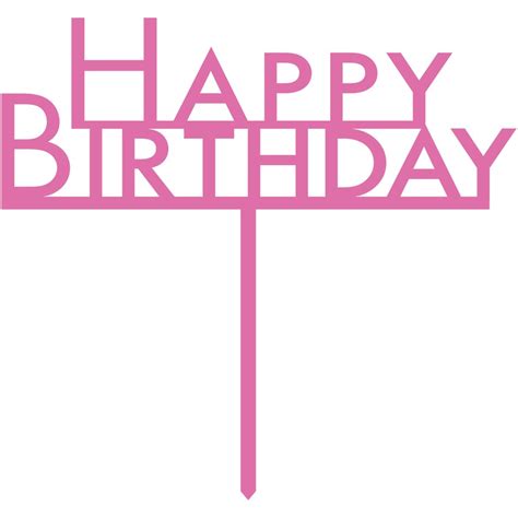 Happy Birthday Acrylic Cake Topper - Bright Pink | BIG W