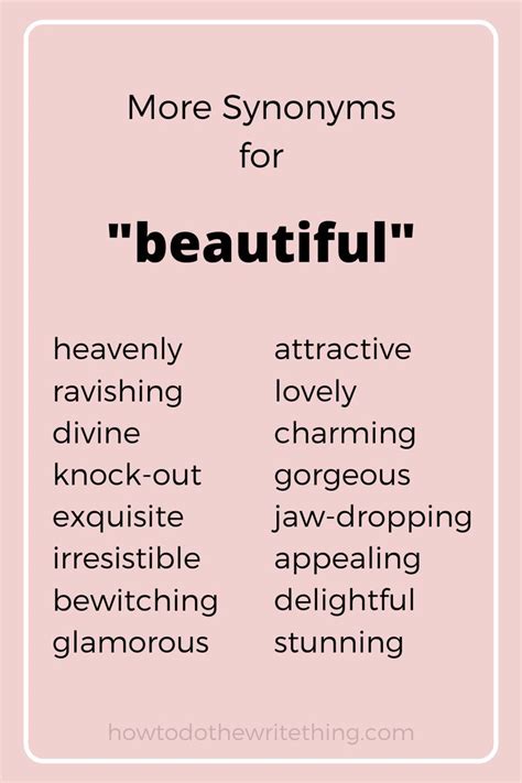 More synonyms for "beautiful" | Writing Tips in 2020 | Learn english words, English vocabulary ...