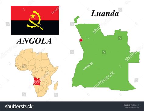 Republic Angola Capital Luanda Contour Map: vetor stock (livre de ...