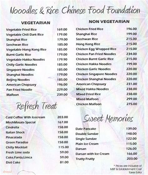 Menu of Mirch Masala, Ballygunge, Kolkata | Dineout discovery