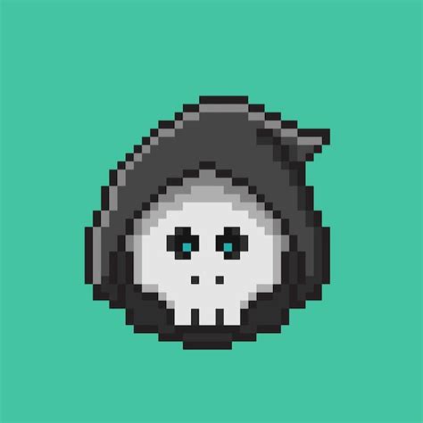 Premium Vector | Doom head in pixel art style