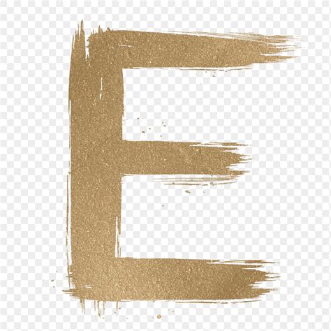 Painted gold e letter png | Premium PNG Sticker - rawpixel