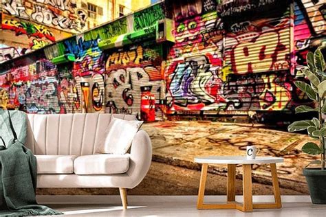 Graffiti Wallpaper Street Art Wall Mural 3D Graffiti Wallpaper | Etsy