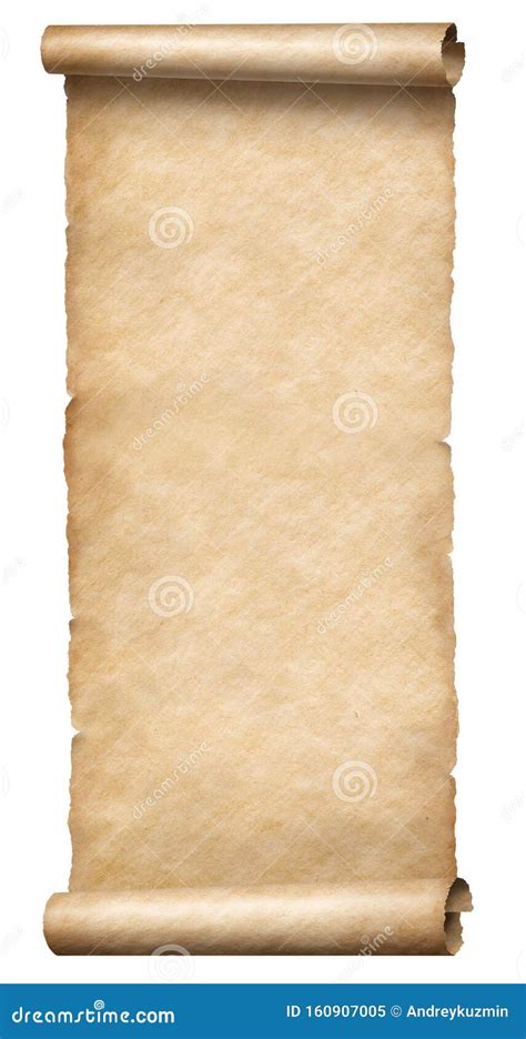 Vintage Long Scroll Isolated on White Stock Image - Image of parchment, dirty: 160907005