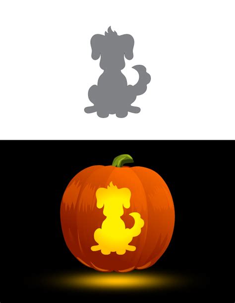 Printable Simple Dog Pumpkin Stencil