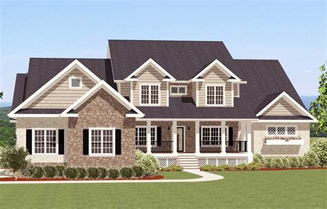 Plan 46259LA: Four Bedrooms and a Bonus Room | Modern suburban house, Traditional house plans ...