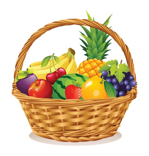 Wicker basket with fruits vector illustration 21488639 Vector Art at ...