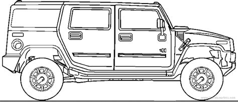 2003 Hummer H2 Drawing Sketch Coloring Page