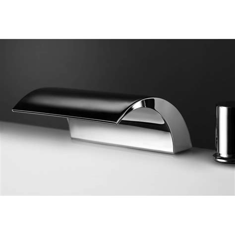 Aquatica Italia Waterfall 4-Hole Deck Mounted Tub Filler - Chrome | Free Shipping - Modern Bathroom