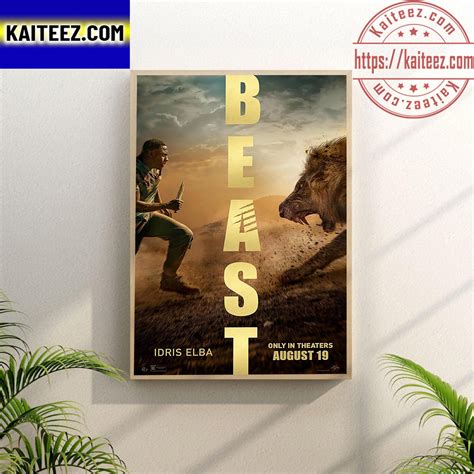 Beast Official Poster Idris Elba Poster Canvas - Kaiteez