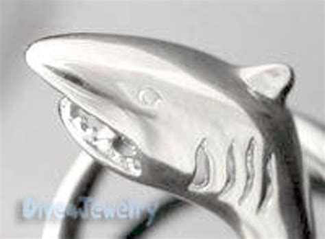 Shark Ring in Sterling Silver Great White Shark Wrap Ring Size - Etsy