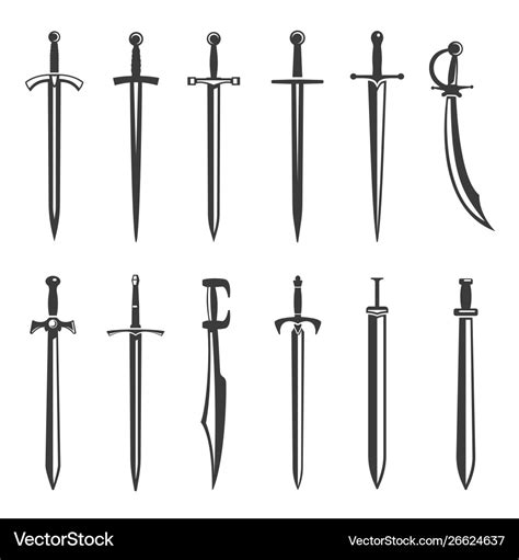 Ancient swords icon set soldier and warrior Vector Image