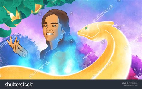 Biblical Illustration Eve Talking Serpent Stock Illustration 1537368320 | Shutterstock