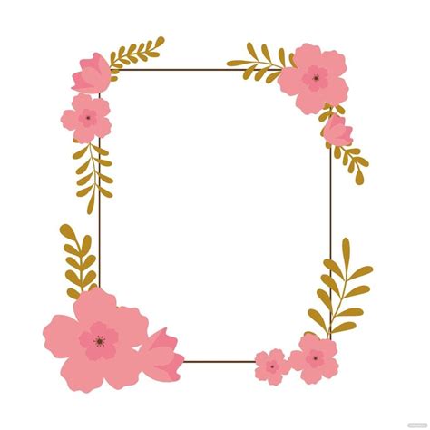 Floral Gold Frame Clipart in Illustrator - Download | Template.net