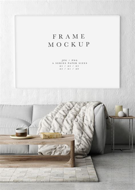 Canvas Frame Mockup #190, Landscape Canvas Photo Frame, Styled Thin Frame Mock Up,A3 Wall Art ...