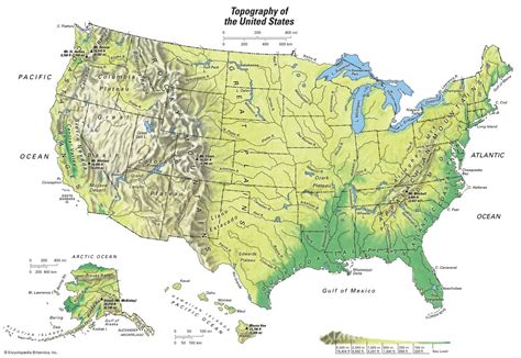 United States: topographical map - Students | Britannica Kids ...