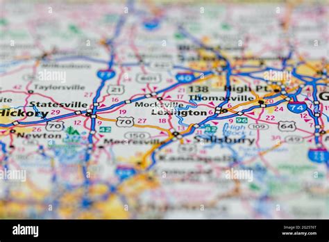 Lexington North Carolina USA shown on a Road map or Geography map Stock Photo - Alamy