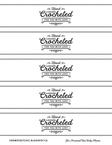 Crochet Gift Labels - Free Printable | Crochet labels, Labels ...