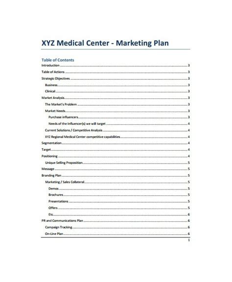 Hospital Marketing Plan Template