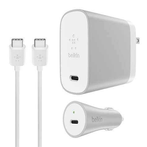 Belkin USB-C 45W Wall Power Adapter Car Charger USB-C Charger 6' Type-C ...