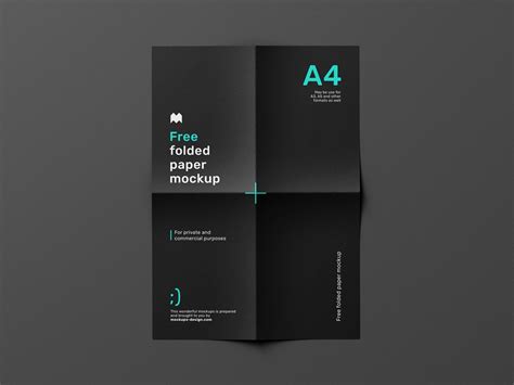 Free folded paper mockup - Mockups Design