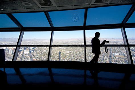 Silhouette of Photographer at the Observation Deck, Stratosphere Editorial Stock Image - Image ...