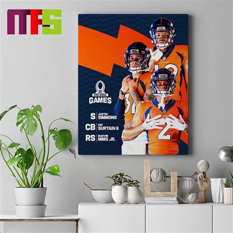 Denver Broncos Selection For AFC 2024 Pro Bowl Roster Home Decoration Poster Canvas - Masteez