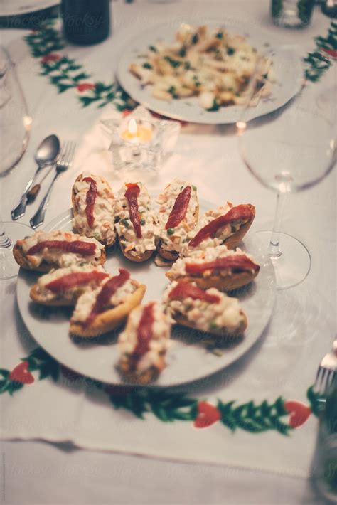 "Detail Of A Typical Christmas Dinner With Spanish Seafood." by Stocksy ...