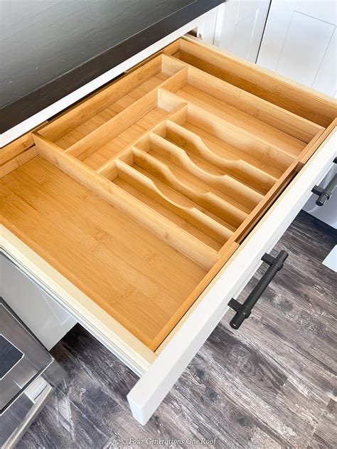 Best Wooden Kitchen Drawer Organizer for Silverware {lake house} – Open ...