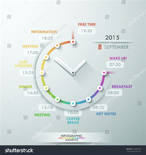 Modern Infographic Timeline Crative Clock 10 Stock Vector (Royalty Free ...