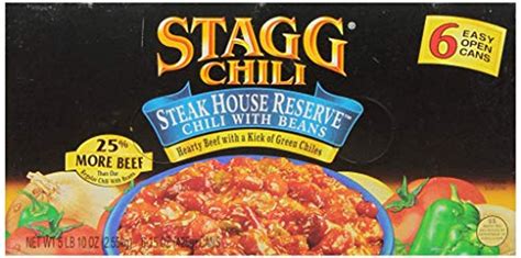 Stagg Chili Steakhouse Reserve Chili with Beans 15 Ounce 6 Count - Warehousesoverstock