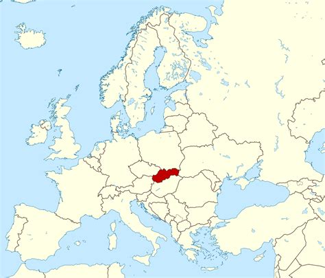 Large location map of Slovakia in Europe | Slovakia | Europe | Mapsland ...