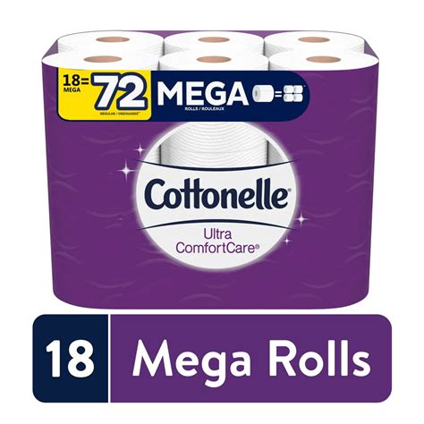 Cottonelle Ultra ComfortCare Soft Toilet Paper, 18 Mega Rolls - Walmart ...