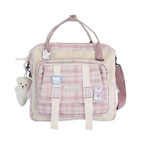 Buy Kawaii Backpack with Bear Plush Pin, Aesthetic Backpack Japanese School Handbag Ita Bag ...