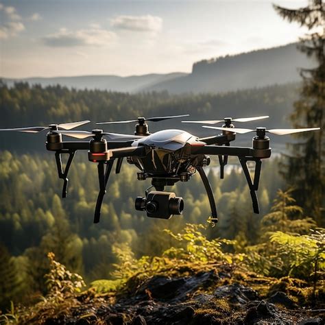 Premium AI Image | A drone camera placed over a forest with an aerial ...