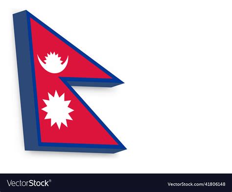 3d flag of nepal Royalty Free Vector Image - VectorStock