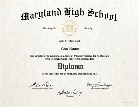 Fake High School Diploma 4 - Diploma Outlet