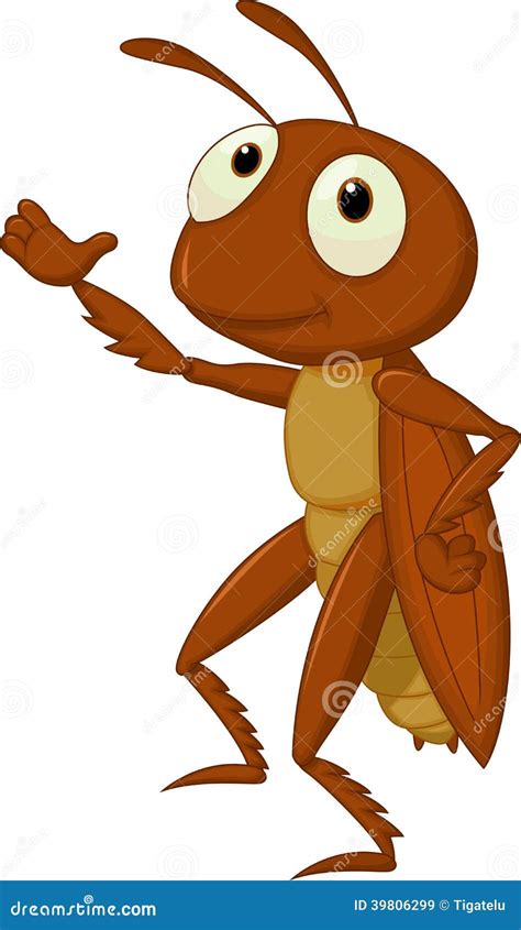 Cute Cricket Cartoon Presenting Stock Vector - Image: 39806299