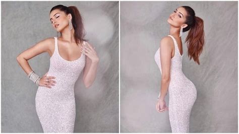 Tara Sutaria raises glam quotient in shimmery white bodycon dress for latest photoshoot ...