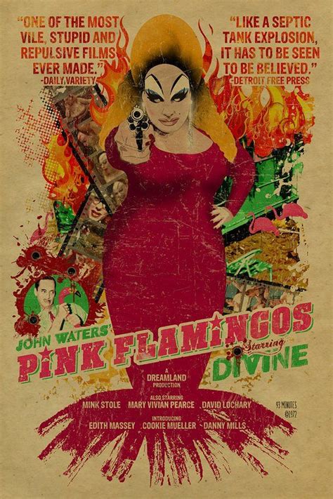 John Waters Pink Flamingos Poster. so Divine 12x18. Kraft Paper. Cult Movie. Campy. Art. Print ...