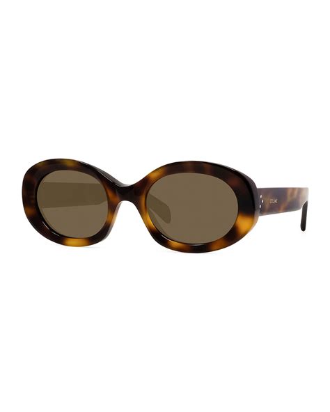 Celine Polarized Oval Acetate Sunglasses | Neiman Marcus