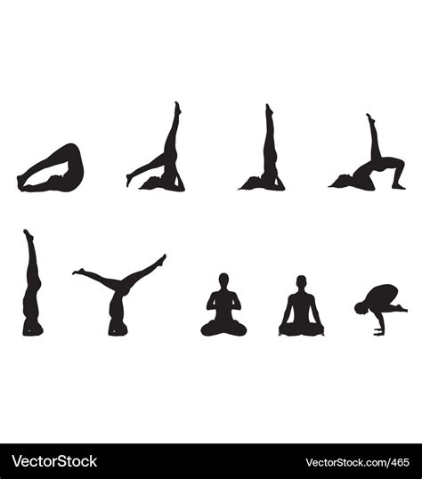 Yoga silhouettes Royalty Free Vector Image - VectorStock