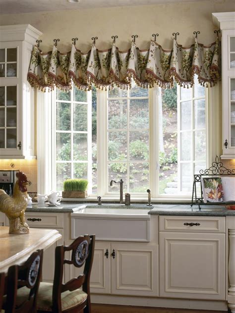 Elegant Country Kitchen and Chimney | Kitchen window treatments, Kitchen window coverings ...