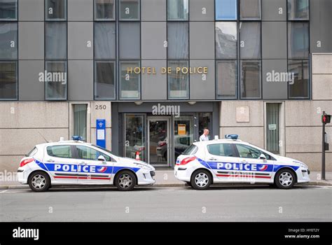 Paris, France, 22 June: Police Department with two police cars on the ...