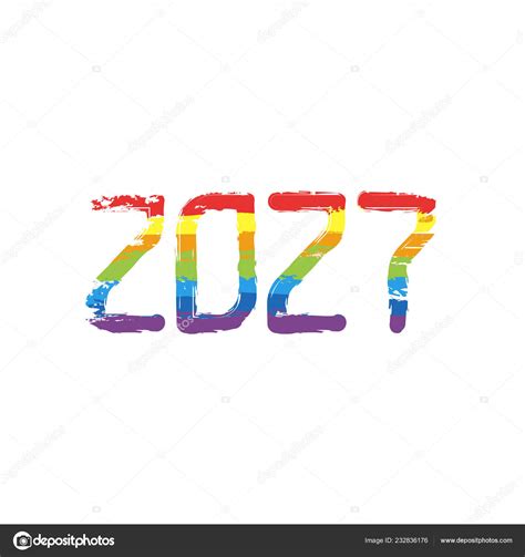 2027 Number Icon Happy New Year Drawing Sign Lgbt Style Stock Vector Image by ©fokas.pokas ...