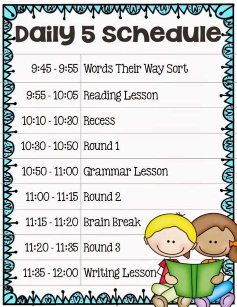 64 Customize Our Free 2Nd Grade Class Schedule Template Now for 2Nd ...