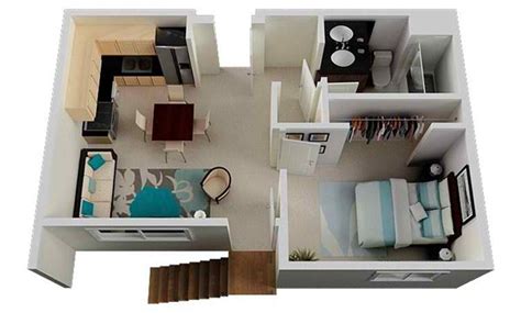 20 One Bedroom Apartment Plans for Singles and Couples | Home Design Lover